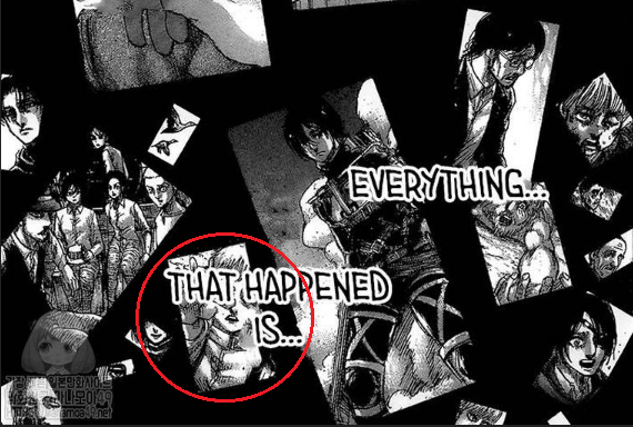 Cause in chapter 130, we see in the memories of Eren a very particular moment… This one :