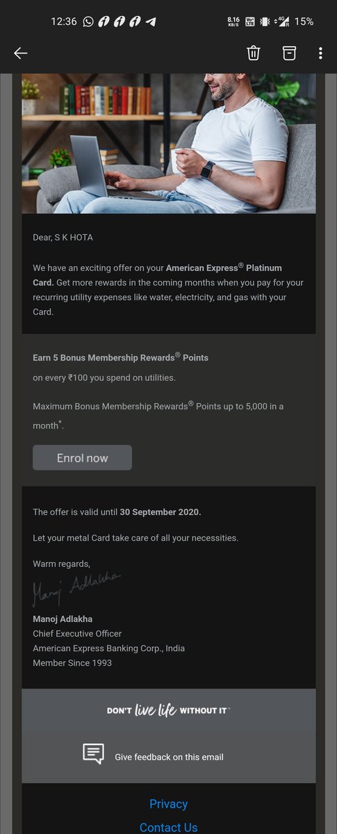 skh27's tweet photo. @AmexIndia comes up with another great offer for #PlatinumCharge card members https://t.co/IHTpzfURAq