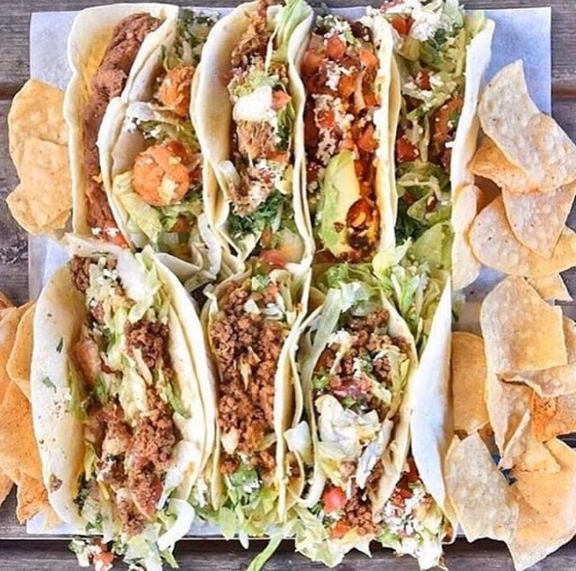 FuzzysWSU's tweet photo. These tacos are so beautiful, that we almost hate to eat them. Almost. https://t.co/ek93f5IdQD