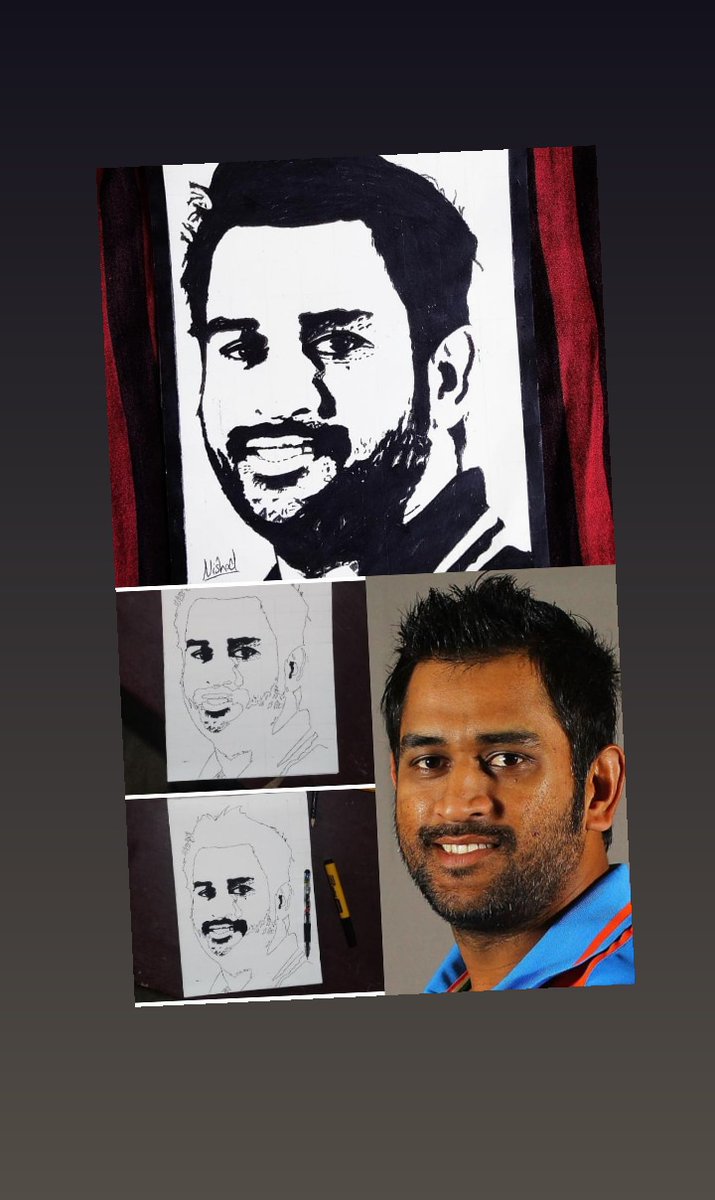 NIhzaan's tweet photo. #HappyBirthdayMSD 
Birthday Special Art by me
@BadEyesVillain @DHONIism @TrendsDhoni @msdfansofficial @imDhoni_fc @BleedDhonism https://t.co/7Ah3smBot4