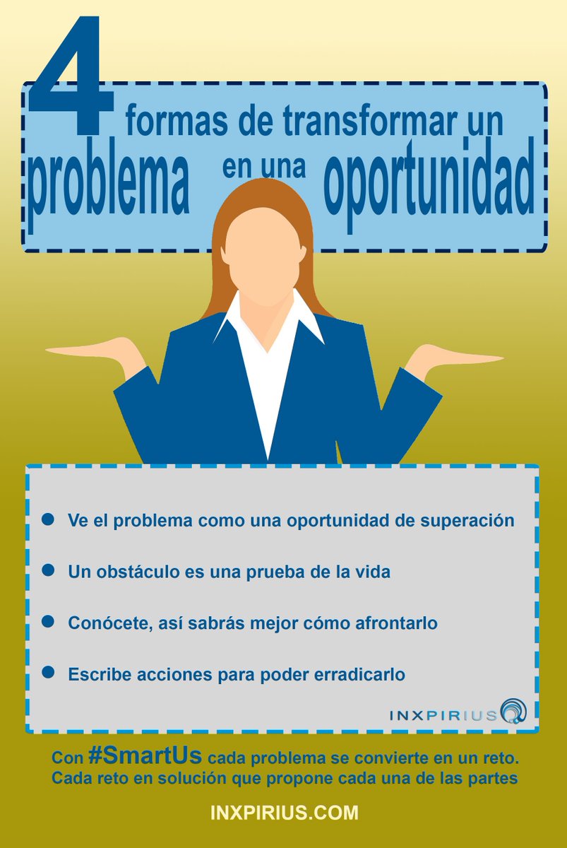 inxpirius's tweet photo. 4 formas de transformar un problema en oportunidad
https://t.co/hdVEni8uCm
#SmartUs #formacion #cursosonline #RRHH https://t.co/u4IpggbVQG