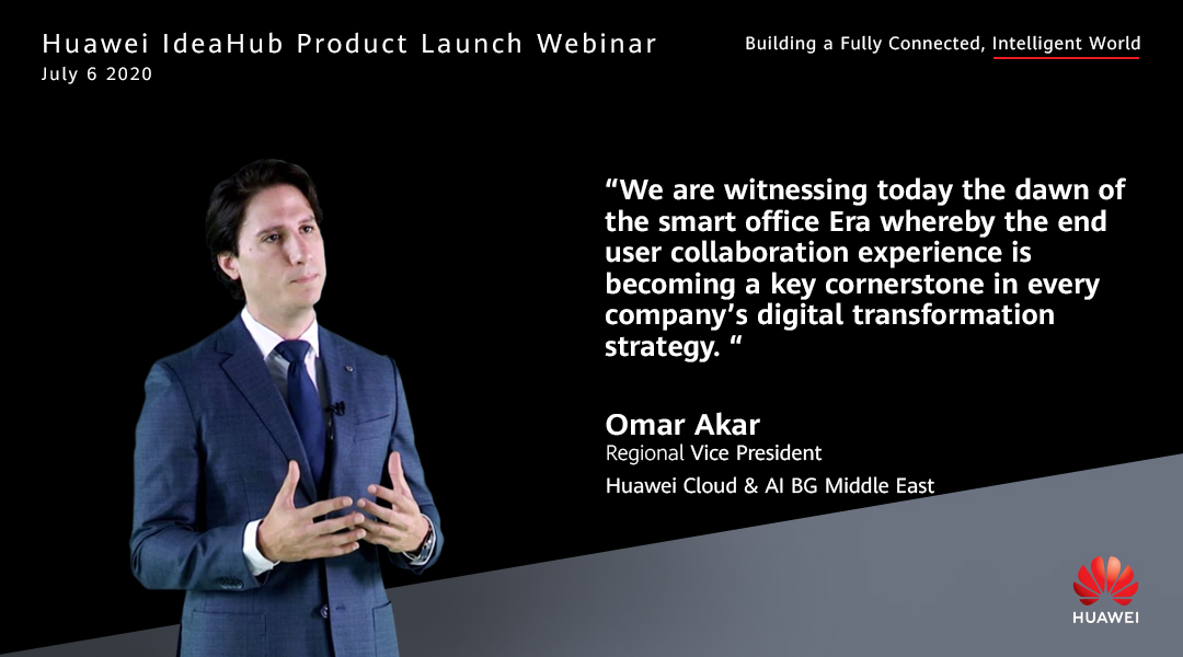 At the launch of the Huawei #IdeaHub in the Middle East, Omar Akar gave a glimpse of the future of intelligent #collaboration &amp; emphasized Huawei’s promise to extend the value of technology to everyone. Watch the replay: bit.ly/2Z5tFh2