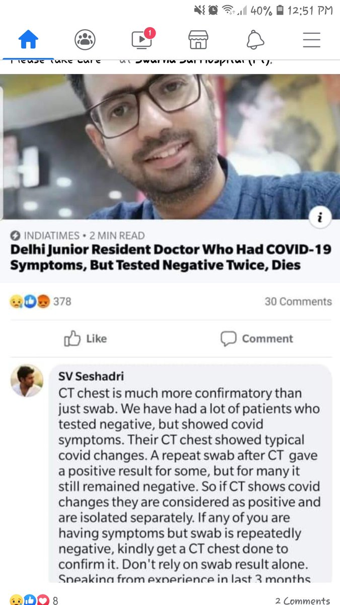 RadPoll's tweet photo. I seen this in some medical group of Facebook.

So dont do silly publicity on great number of tests you people do...think about about the false positives and false negatives in the results you get.

Stop publicity #1MillionCovidTestsinAP...start alternative tests now. https://t.co/KeXnNCQLmb