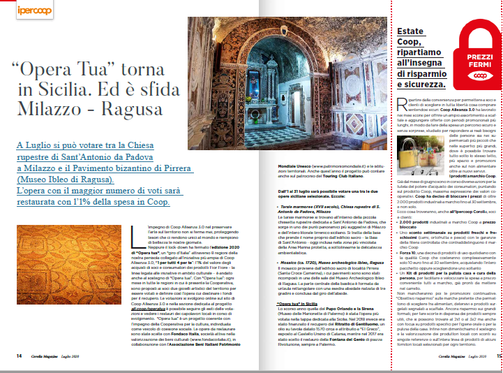 coopalleanza's tweet photo. Ritorna in #Sicilia #operatua: il progetto di @coopalleanza per la valorizzazione del patrimonio artistico del paese con @FondacoItalia e @TouringClub ❤️ https://t.co/1WS0dhAcYR