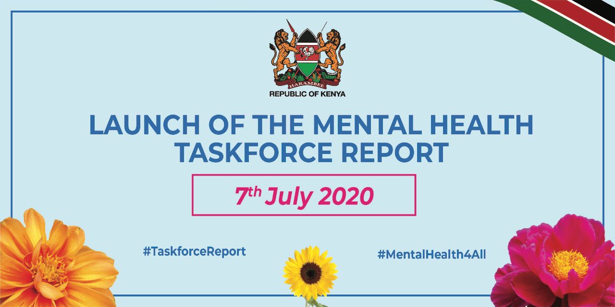 MOHmentalhealth's tweet photo. Join us today afternoon for the launch of the mental health taskforce report 
#MentalHealth4All
#TaskforceReport
@HonMutahi_Kagwe @LukoyeAtwoli @kahongeks @bernardolayo @DrOscarGithua @kamilihealth @TunawiriCBO @rochieng @DrMercyKaranja @syengomutisya https://t.co/NtS9KLgtND