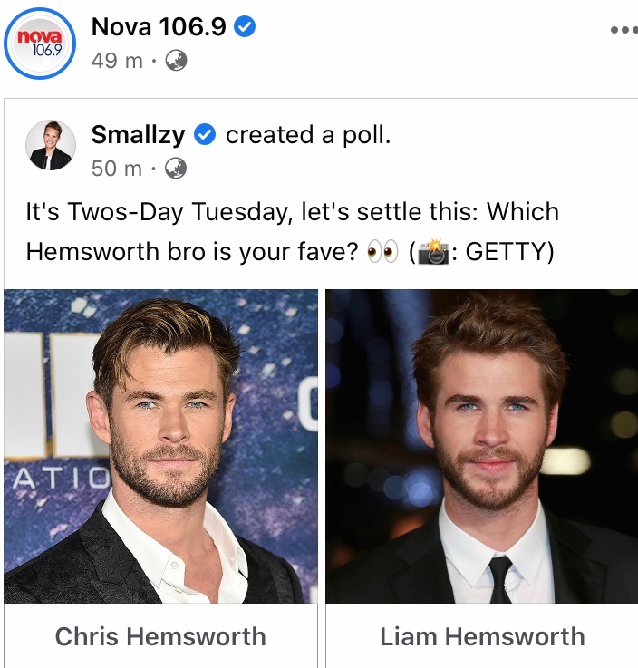 amydawn2009's tweet photo. @katetimmarty even Smallzy knows there’s only two Hemsworth brothers https://t.co/OReKG8EOGb