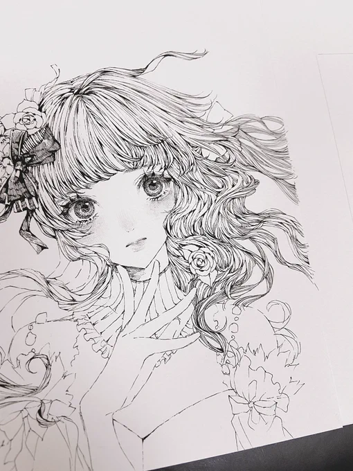 昨日描いてた創作ペン画。今晩仕上げる 