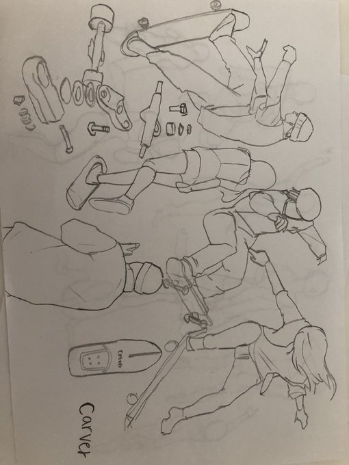 #クロッキー
スケボー 