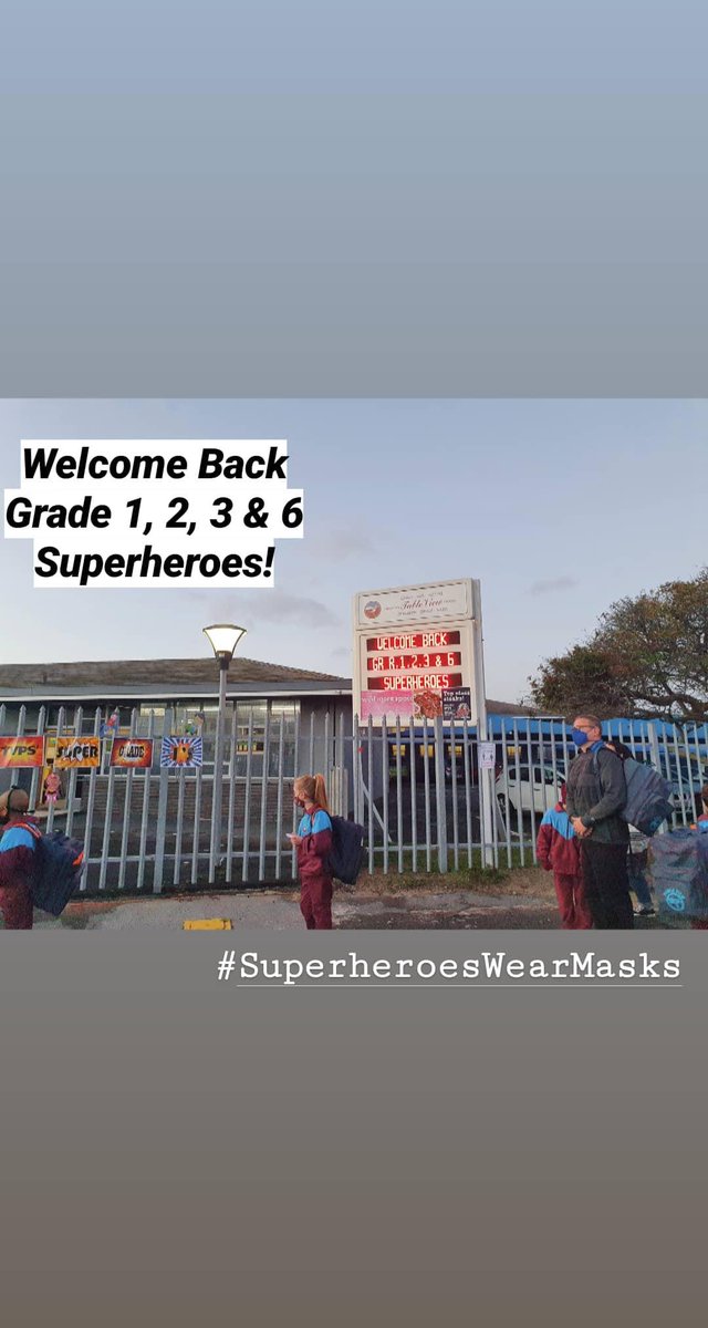 TableViewPS's tweet photo. Our 2nd Group of Foundation Phase Learners returned to school today after more than 3 months of distance learning! Our teachers were so excited to see their faces again! #SuperheroesWearMasks #backtoschoolSA https://t.co/jS6XC6pMap
