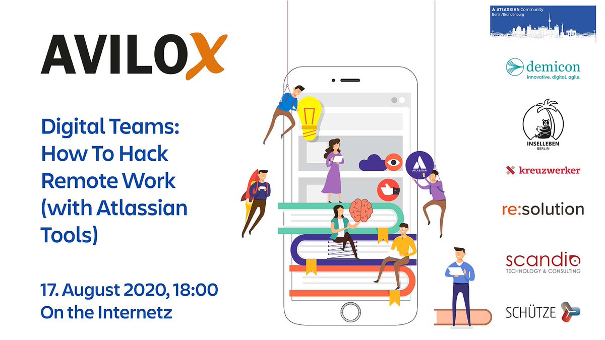 A new event! On August 17th, @philipp_staat @AviloX_Official will discuss with us How to Hack Remote Work (with <a href="/Atlassian/">Atlassian</a>  Tools) and present results from the <a href="/digitaleteams/">digitaleteams</a> study. Details and #RSVP here: ow.ly/xUFp50Aqlj1