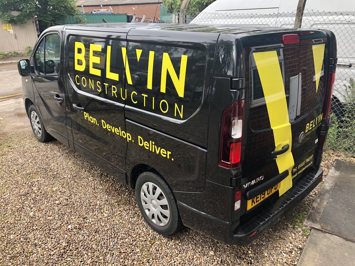 venturesigns's tweet photo. Vehicle #graphics bay busy again post #COVIDー19 lockdown with a growing fleet for busy @BelvinConstr_ https://t.co/p9MoInzeN6