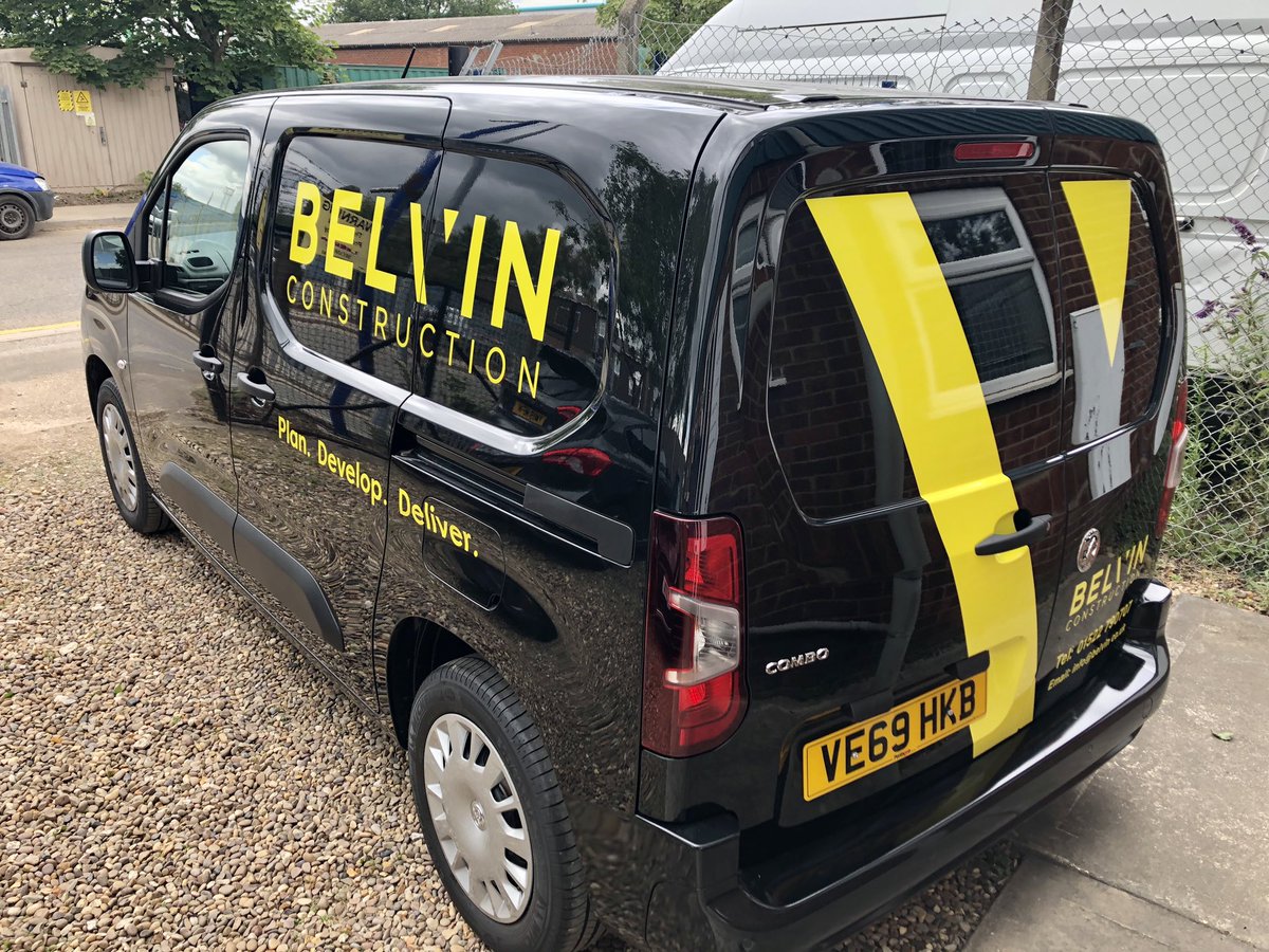 venturesigns's tweet photo. Vehicle #graphics bay busy again post #COVIDー19 lockdown with a growing fleet for busy @BelvinConstr_ https://t.co/p9MoInzeN6