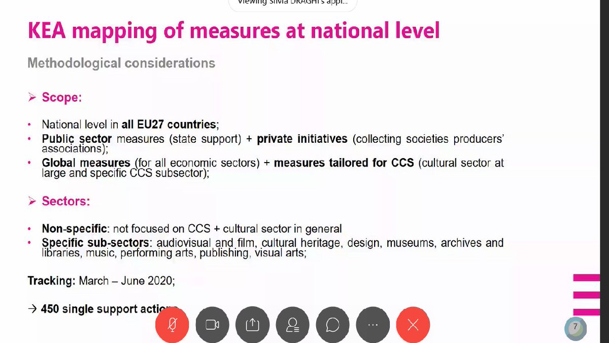 KEAtweets's tweet photo. .@PletosuTeodora presents the KEA mapping and demonstrates our data visualisation of emergency measures taken by 🇪🇺countries to mitigate the impact of covid19 on CCS at @EU_Growth webinar
🗺️Check out the map🔎https://t.co/VaDEy9CIO8
📘Our report for @coe 
 https://t.co/gSXw7IrdMZ https://t.co/OgAIJRH6ns
