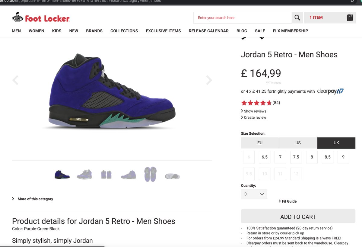jordan 5 grape footlocker