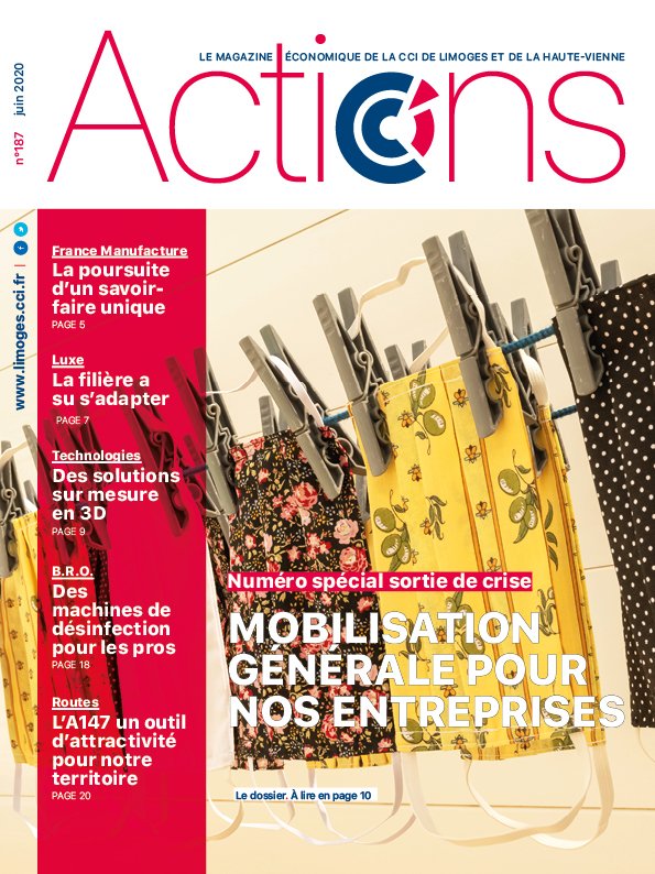 CCILimoges's tweet photo. 🗣️#Actions le magazine de la @CCILimoges Haute-Vienne est paru ! Un numéro dédié à la #crise, aux savoir-faire d'entreprises mobilisées et solidaires. Découvrez aussi les actions menées par nos équipes durant ces longues semaines.
➡️ https://t.co/YEwEWvjvy6 https://t.co/4Ln27hzSG5