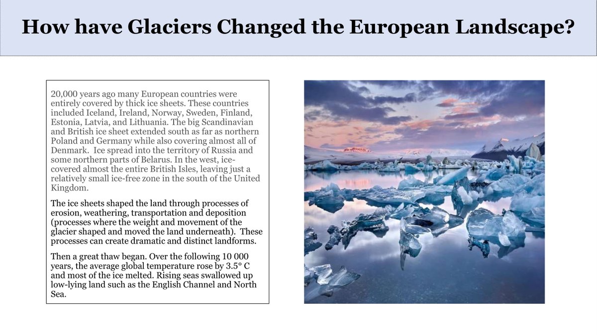mrs_dossett's tweet photo. Some extra topic work from last week on Europe that I had to share - some fantastic detail and examples of how glaciation has affected the European Landscape
@AP_Deanery #deaneryprojects #Europe
๐ง๐ฐ๐ https://t.co/DJLvdSMD55