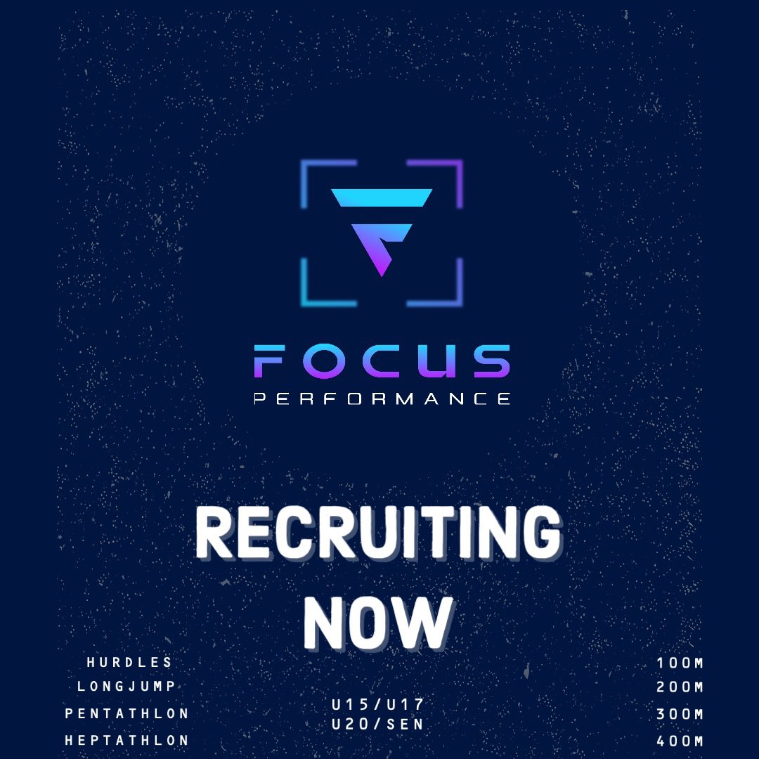 FocusPerf's tweet image. 🚨 RECRUITING 🚨 

Face to Face and Online Avaliable!

#trackandfield #tracknation #focusperformance