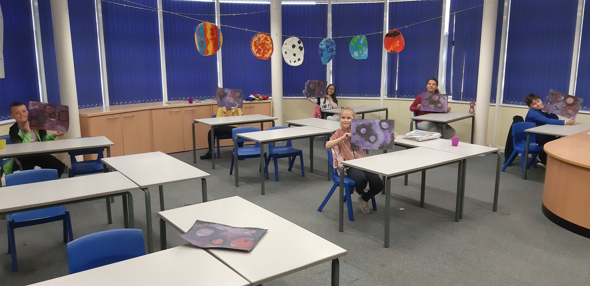 FriarageS's tweet photo. Miss Thorpe would like her year 5 group to recieve a WOW for their amazing Galaxy art work! https://t.co/BQ0foLBnCi