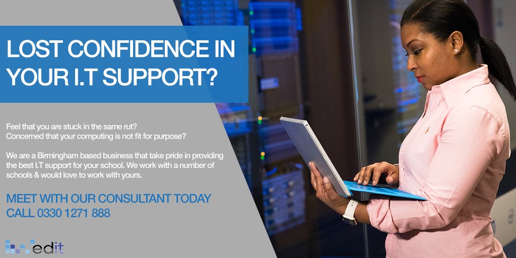 Edit_ltd's tweet image. To meet with our consultant call 0330 1271 888 or click the link below bit.ly/37puWlK #ITSupport #Technician #TechnicianSupport #Birmingham #BirminghamSchools