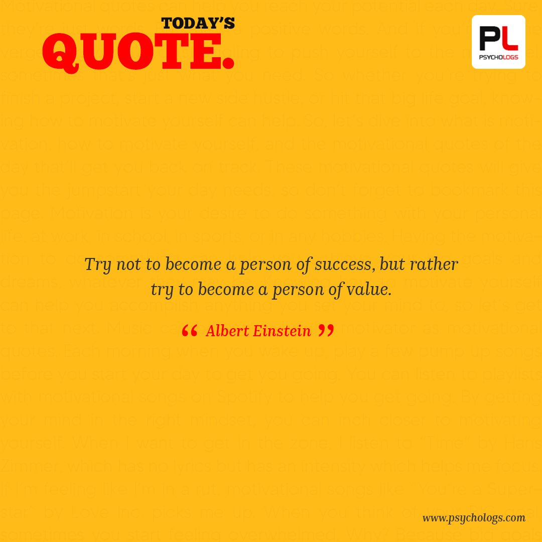 PsychologsIndia's tweet photo. Try not to become a person of success, but rather try to become a person of value.
#success #life #motivation #imunitybooster #valueofperson #valuroftime #achievement #competition #becomebrilliant #goals #dreams #positivethinking #valuable #psychologs #alberteinstein https://t.co/1ZOZ4VSgCj