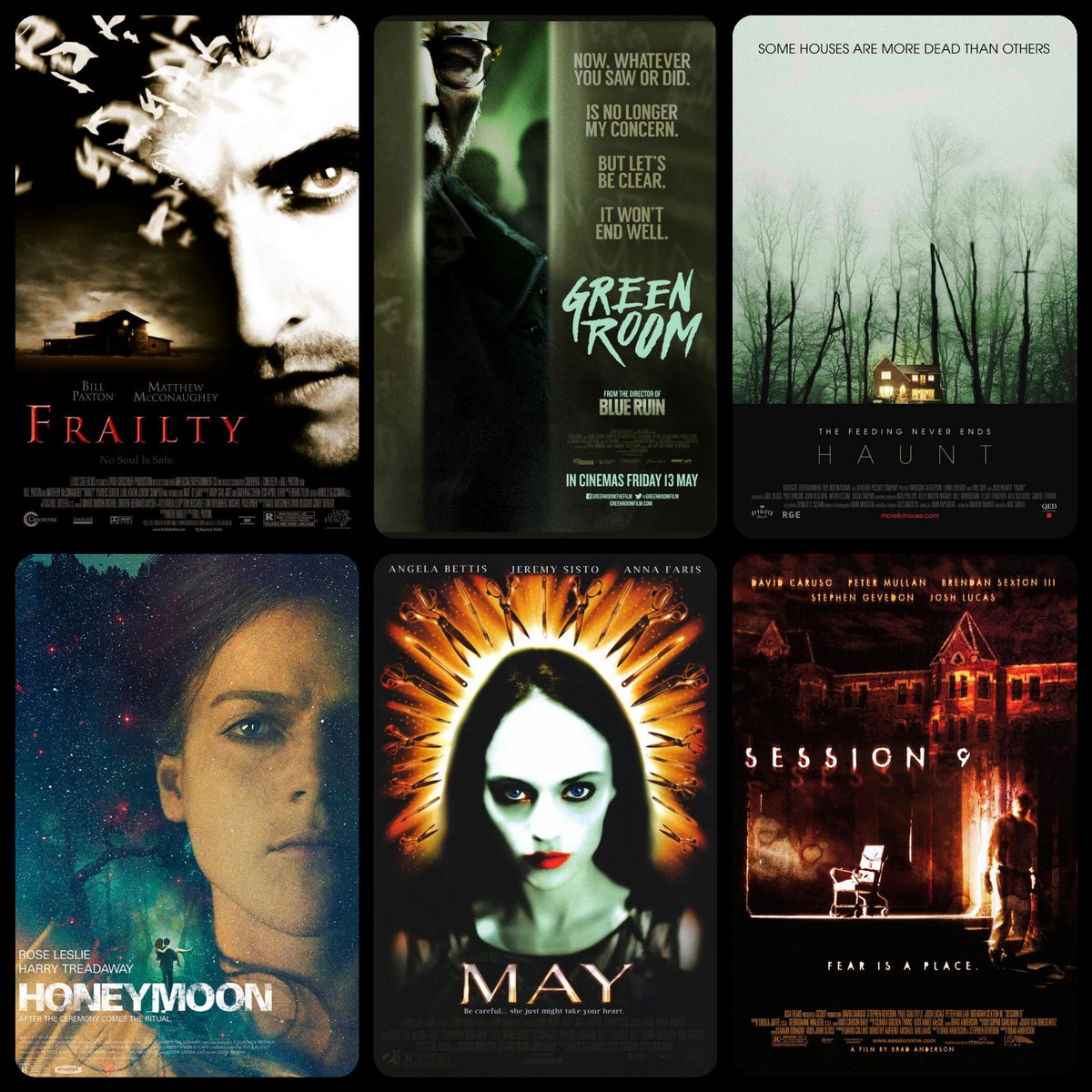 witch_natural's tweet photo. Again alot of old #horrormovies #thrillermovies I've never seen except for #May2002movie. #frailty2001, #Session92001 #Honeymoon2014 are very good!! May will always be a favorite movie of mine. The rest, imo tbh... garbage.... π₯ https://t.co/0EZA0jmPd2