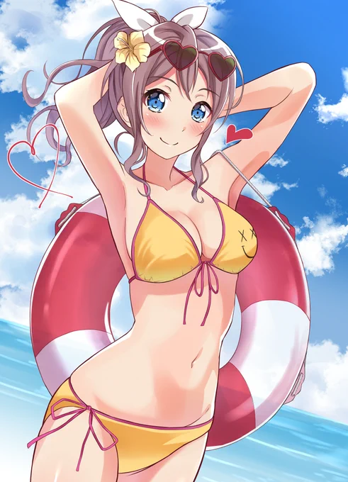 #ポニーテールの日

夏!黄色い水着がよく似合う山吹沙綾ちゃん 