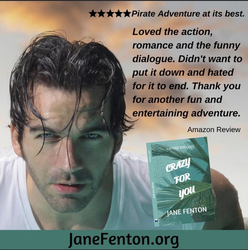 Want to escape to the Bahamas for a fun adventure with a pirate? No passport? No problem. Fix yourself a tropical drink and grab a copy of my bestselling eBook Crazy For You (JaneFenton.org). It's FREE now through July 9th. Happy reading mate!
#beachreads #freebooks