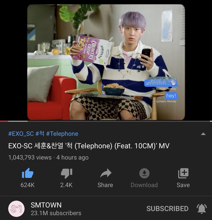 blissfulsekai's tweet photo. WE DID IT, TELEPHONE HAS 1M VIEWS ALREADY 🙌🏻

#EXO_SC #EXOSC_1BillionViews 
#TelephoneByEXOSCft10CM #EXOSCSpecialPresent
@weareoneEXO #SOBA_VoteForLife https://t.co/UtLZioEuQ3
