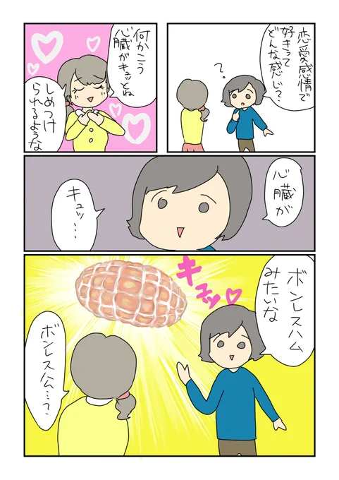 恋愛感情を持たない私の話11

そこに時間をかけるべきではないとわかりつつもボンレスハムに一番時間をかけてしまった…
#コルクラボマンガ専科 #勝手に参加 #毎日1p #アセクシャル 