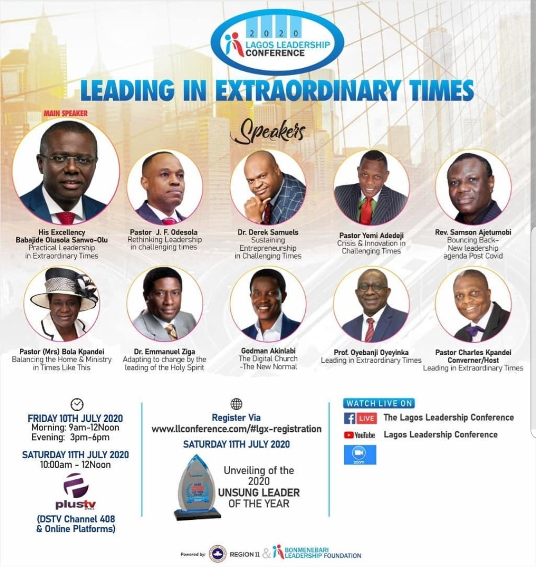 Lag_LeadersConf's tweet photo. To register, please visit https://t.co/fyHylAGvtu
Leading in Extraordinary Times.
#LagosLeadershipConference
#LLC2020 https://t.co/W2p6JLebOs