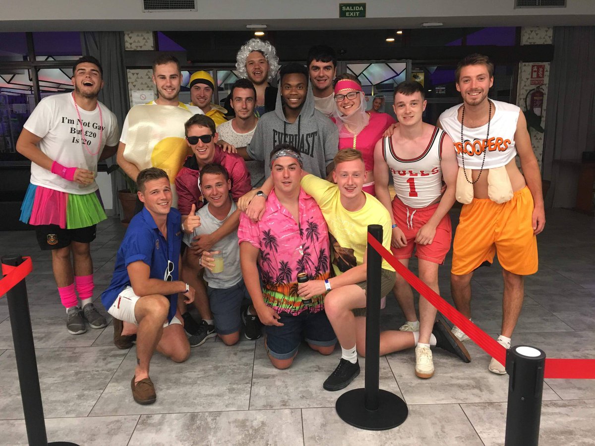 GuinnessWith's tweet photo. Please share some of your own pictures of horrendous outfits if you have them!

#magaluf #ladsholiday #podcast #gimpsuit #princessjasmin https://t.co/Fk0pfjJdd2