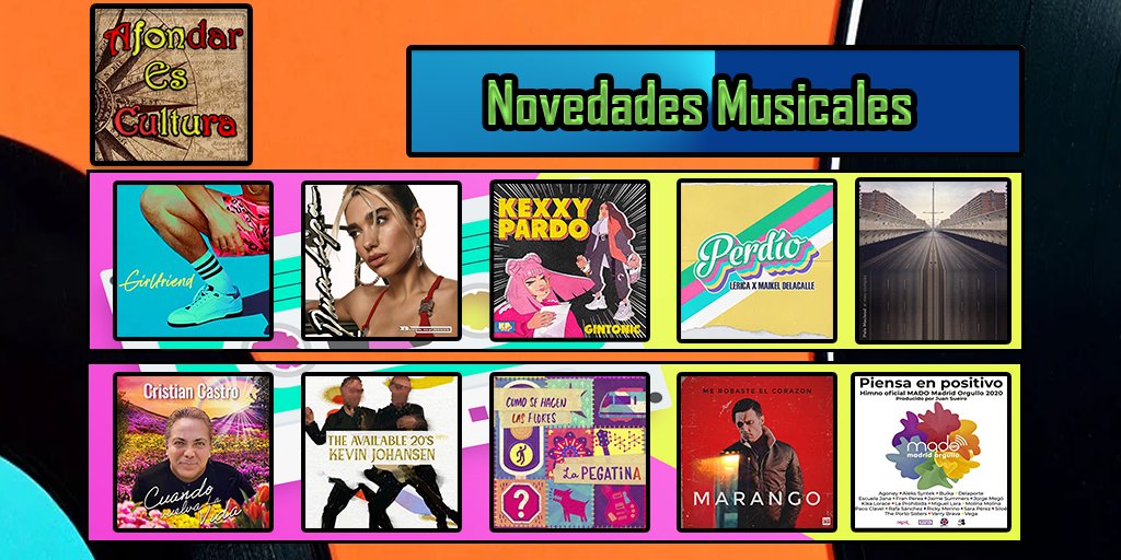 AfondarCultura's tweet photo. #VariosArtistas @PeleMacLeod @Marangoofficial @CristianCastro @kexxypardo @charlieputh @DUALIPA @LericaMusic @MaikelDLacalle @k_Johansen @lapegatina #musicaddict #ListenIn #musicfm #Spotify #playlists #NewMusic #newmusic2020 #artista https://t.co/V53UGSBzXF