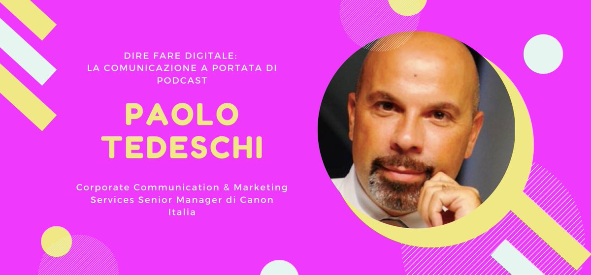 primapagina's tweet photo. #podcast @PAOLOMTEDESCHI Corporate Communication &amp; Marketing Services Senior Manager di @CanonItaliaSpA  è il primo ospite del nostro nuovissimo canale podcast. Guarda e ascolta cosa ci ha raccontato… https://t.co/2ffbDGcAsc #direfaredigitale https://t.co/Y4QyjNhRws