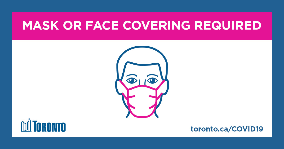 cityoftoronto's tweet photo. Effective today, under the Mandatory Mask or Face Covering Bylaw, everyone in Toronto is required to wear a mask or face covering when entering indoor public spaces. It’s time to #MaskUpTO. Here’s what you need to know about the new bylaw. https://t.co/JkdoNAw9Vl https://t.co/Q2uW70ejb5