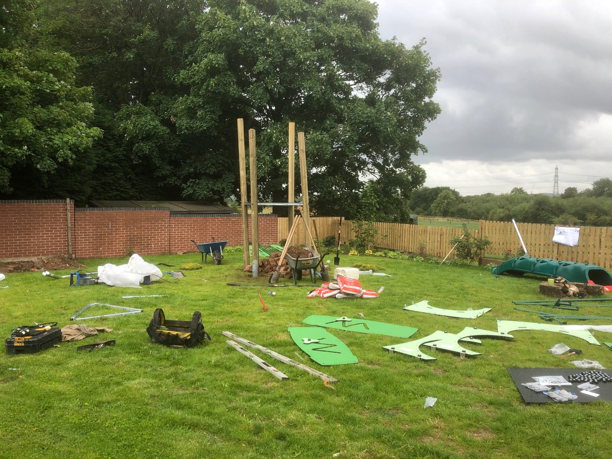 Lunchtime day 1, looks like a giant 3D jigsaw.  The guys have been working hard in the rain. <a href="/HouseSsafa/">SSAFA Norton House</a>