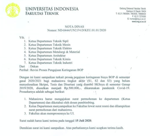 pasca_uigerak's tweet photo. Di Fakultas Teknik dan FMIPA, mahasiswa yang ingin mengajukan perpanjangan masa studi tetapi harus mengirimkan surat permohonan. Lagi-lagi, mahasiswa yang memohon, bukan sebagai kebijakan yang menyeluruh.
.
#UIBergerak 
#DiamBukanSolusi 
#pascauigerak https://t.co/r8tORgQ9l3