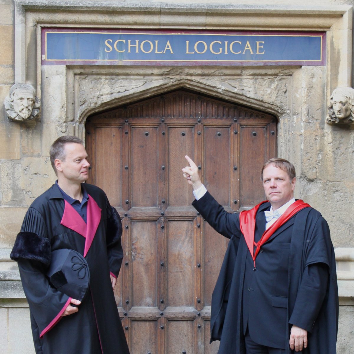 StefanSzeider's tweet photo. I'm looking forward to chairing Georg Gottlob's keynote talk at @SAT2020conf on Hypergraph Transversals, Monotone Boolean Formula Dualization, and SAT (starts in 30 minutes).

Georg is the headmaster of the Schola Logicae 🙂 https://t.co/JWlIvGVANh