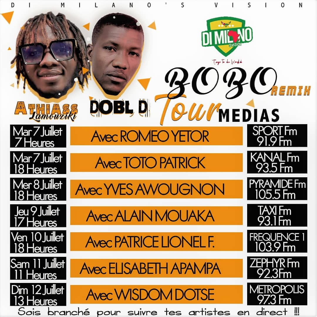 athiass1's tweet photo. Il y'a de la romance dans l'air. Tu veux tout savoir du titre Bobo remix? Manques pas le tour médias de Athiass Lamouziki et Dobl D sur tes radios préférées.
Téléchargement->https://t.co/caBMnkpPuX
YouTube->https://t.co/lQbgUz9eVS
#Di Milano's Vision https://t.co/3wqWe5a44j