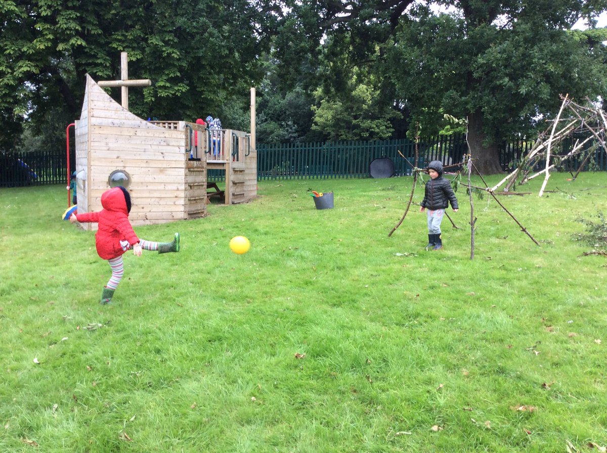 StradbrokeFS's tweet photo. @StradbrokeFS Miss Spick’s Spiders outdoor fun.  Rain didn’t stop play for us today.  Even made a goal net out of branches #earlyyears #protectivebubble #outdoorfun #forrestschools https://t.co/S8PBZrOE2b