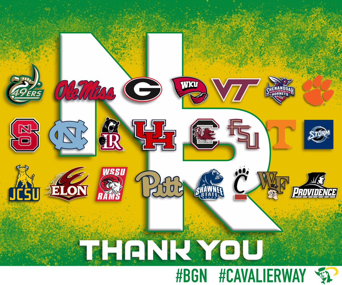CoachCausby's tweet photo. Thank you to all the schools that have reached out about and/or offered the players in our program. Looking forward to a productive and busy fall. See you in our gym! #BGN #CavalierWay https://t.co/fYQ1rE39ra