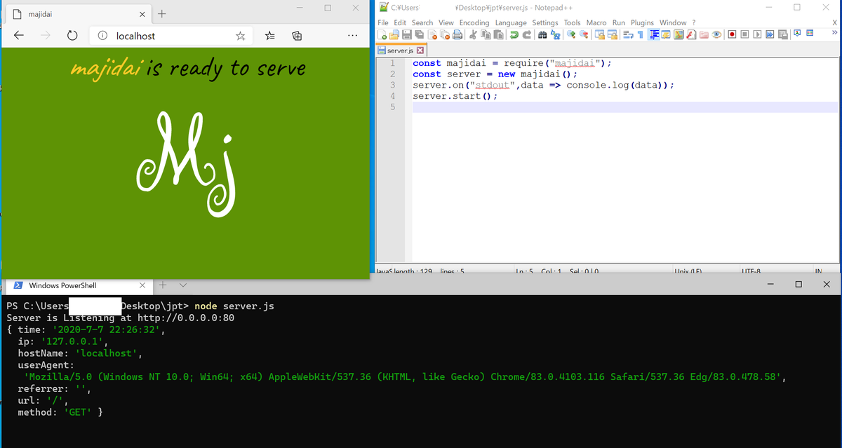 _dakc_'s tweet photo. Hello world! to majidai.

#majidai
#nodejs
#javascript
#webserver
#http https://t.co/lxwQHbXHY6