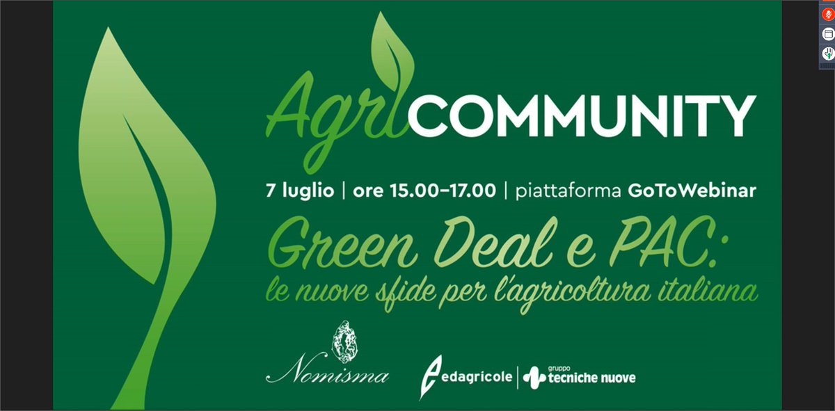 Agrofarma_news's tweet photo. Prende il via il webinar “#GreenDeal e #PAC: le nuove sfide per l’#agricoltura italiana”, organizzato da @nomismaustampa con #Edagricole. Ne parla il nostro presidente @AlbertoAncora1 nella tavola rotonda con #Asnacodi, @assosementi, #Federunacoma, #Assofertilizzanti. https://t.co/gLSGJgfgR4