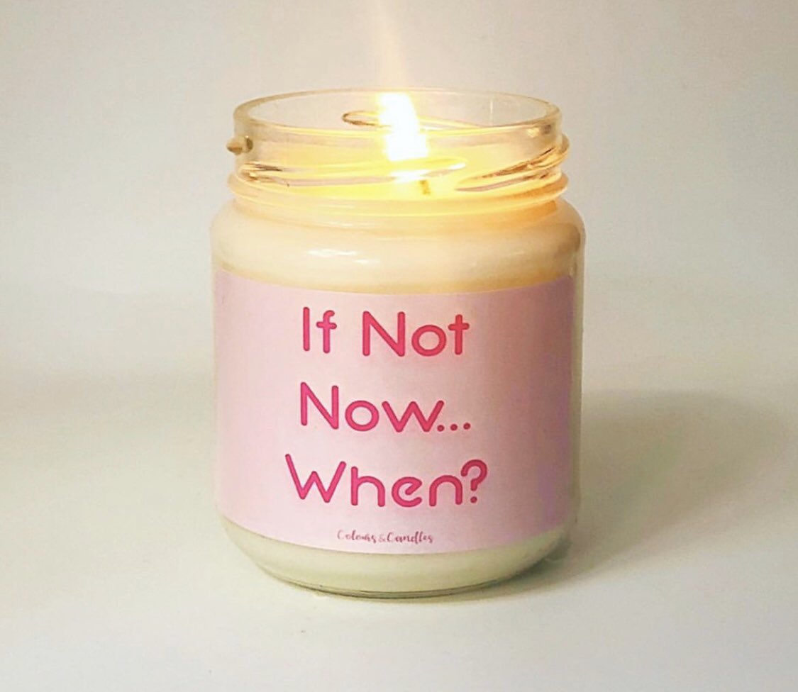 ColoursCandles's tweet photo. ‘If not now, when?’ candle designed by me! paired with a creamy vanilla scent 😍

Simple but yet powerful message. I used a unique typography with a hint of neon to allow the message to stand out ✨

#candles #candlelover #inspiration #PositiveVibes #vegan #shopsmall #handmade https://t.co/xj6HtIXuxb