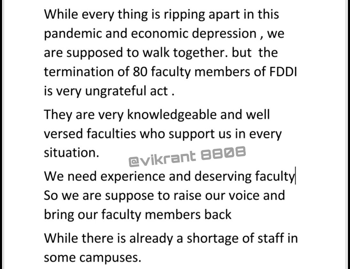 vikrant8808's tweet photo. Taking full fees from students, cutting faculty jobs while they have years of experience in related fields and also in teaching.#FDDI makes no sense. It's actually very ungrateful.
#savefddi
@CimGOI
@DIPPGOI
@PMOIndia
@PiyushGoyal
@PiyushGoyalOffc
@ASAPPMU
@DoC_GoI https://t.co/VZTuWFn65y