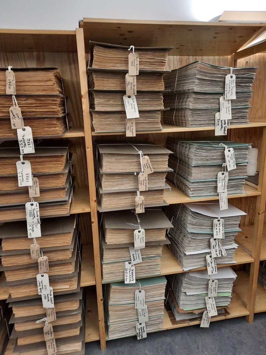 LudlowLibrary's tweet photo. Library assistant Kirsty has spent her #LibraryLockdown carefully archiving and arranging our stock of Ludlow Advertisers and South Shropshire Journal- some copies are from the 1970s. @ShropArchives @ShropLibraries @SouthShropJourn @ShropshireStar @LudlowTC @LetsGoLudlow https://t.co/e9GBDtgT7y