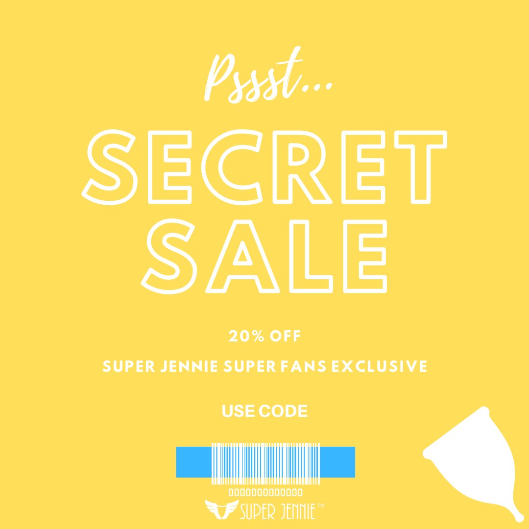 Do you want access to exclusive sales, a thriving &amp; supporting menstrual cup user community, and special announcements? Join our Super Jennie Super Fans group on Facebook and enjoy an immediate and exclusive 20% off discount code 💛 #menstrualcup 

facebook.com/groups/SuperJe…