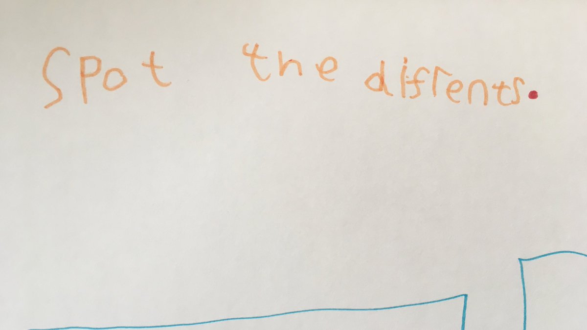 JoCookham's tweet photo. Noah has created his own Spot the difference activities today 😁 @HubbertMiss @ClivetheCrane https://t.co/InBC6YOPHS