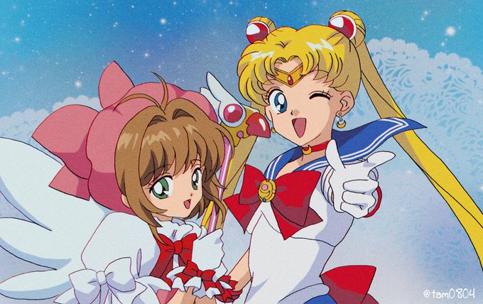 セーラームーン - カードキャプターさくら 直筆イラストとサイン セーラームーン」「CCさくら」「ぴちぴちピッチ」今も昔も