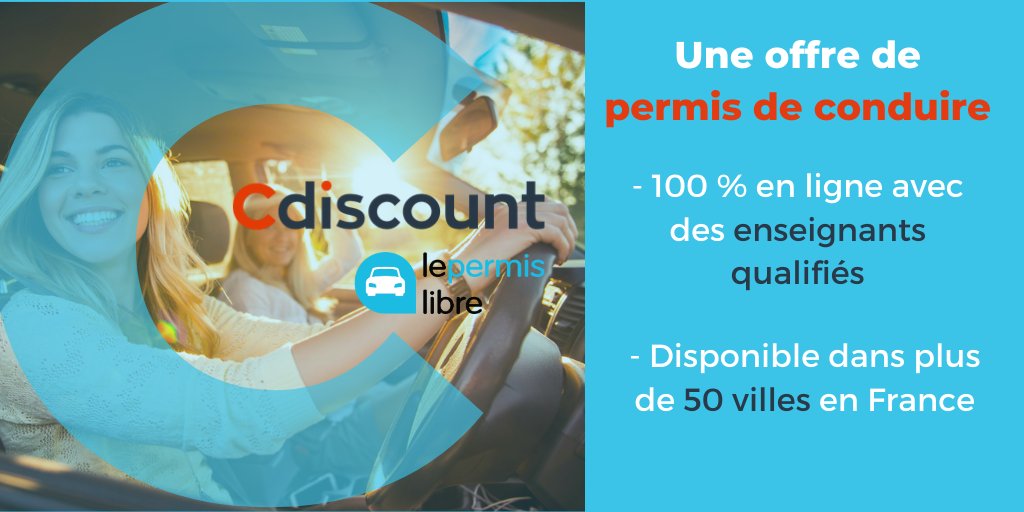 Cdiscount se lance dans le permis de conduire 🚘 ! Dans un marché qui se digitalise de plus en plus, Cdiscount a choisi de s’associer avec <a href="/lepermislibre/">lePERMISLIBRE</a>, auto-école 100% en ligne et présente sur tout le territoire pour proposer une offre accessible au plus grand nombre.