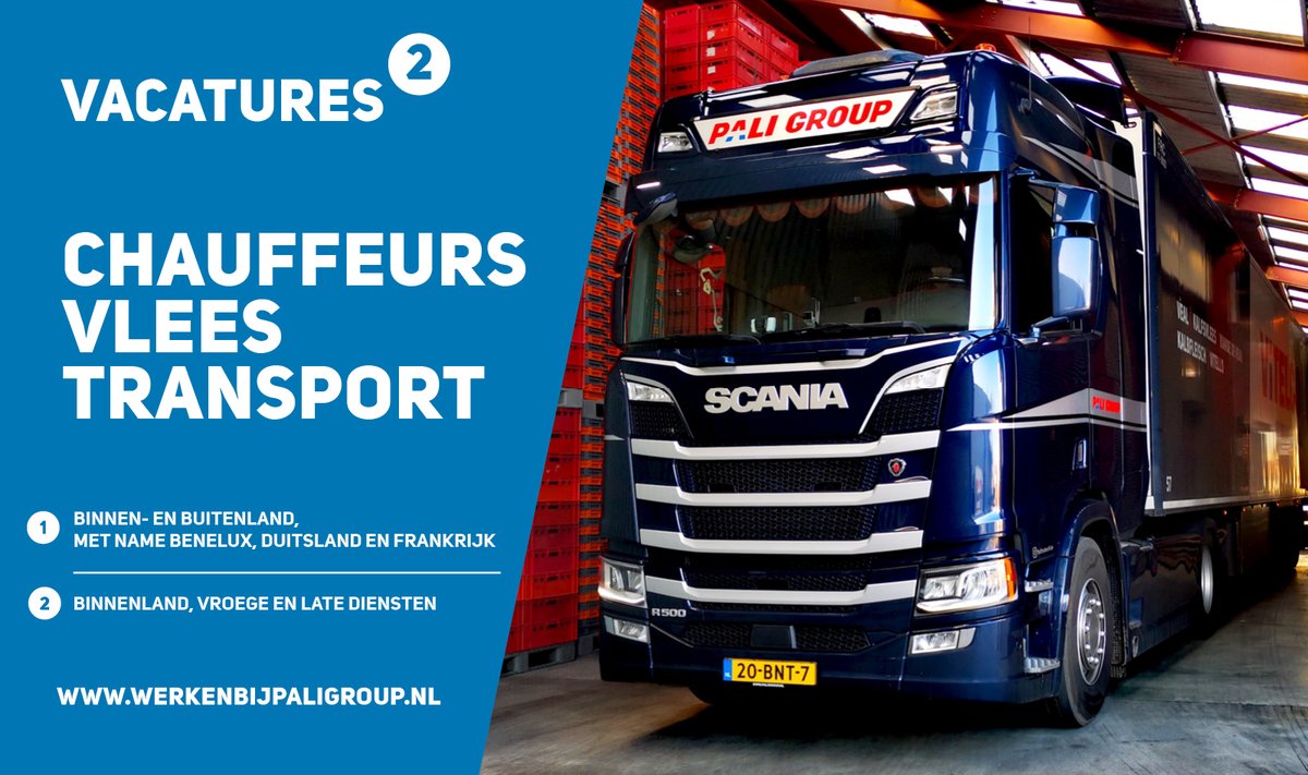 Chauffeurs gezocht!
Vind je het leuk om regelmatig naar het buitenland te rijden óf blijf je liever in Nederland om heel vroeg of juist wat later op de dag te werken? Bekijk dan onze vacatures en reageer! 
bit.ly/3e6luFx
#vacature #chauffeurs